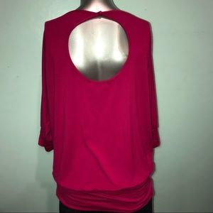 Arden B Tops - Wide neck/ off shoulder banded keyhole back top Arden B Tops - Wide neck/ off shoulder banded keyhole back top